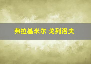 弗拉基米尔 戈列洛夫